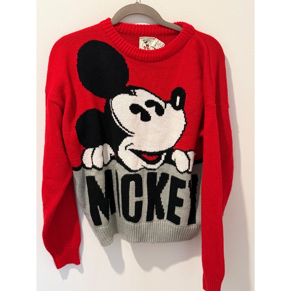 Vintage Mickey & Co J.G. Hook 1980s Mickey Mouse Knit Oversized Sweater